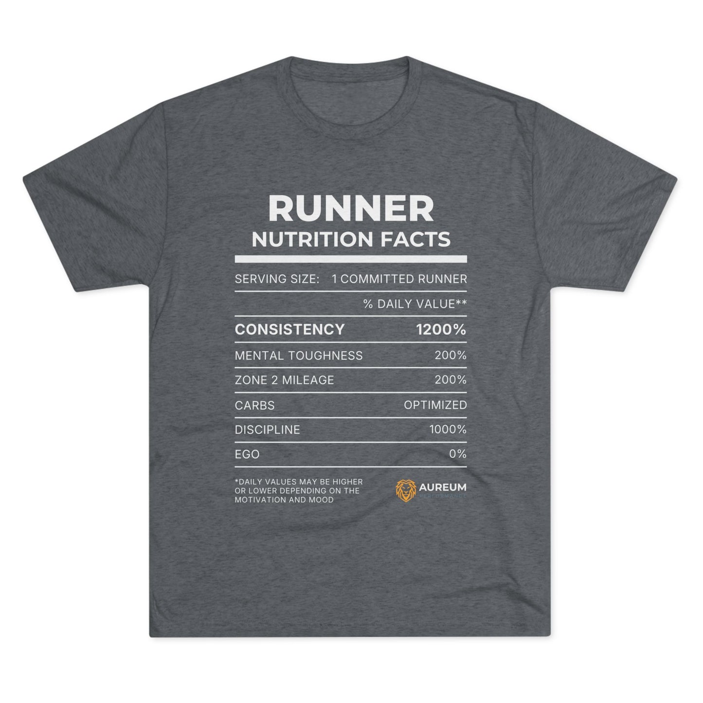 Aureum Runner Nutrition Facts Tee